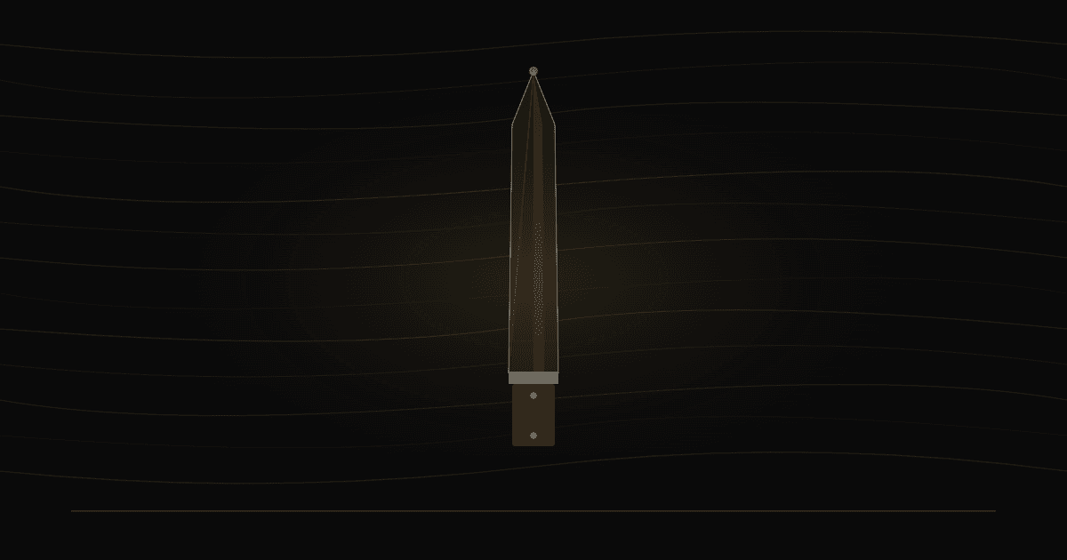 Damascus steel water pattern blade illustration